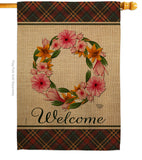 Orange Lily Wreath - Sweet Home Inspirational Vertical Impressions Decorative Flags HG192235 Made In USA