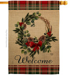 Winter Wreath - Sweet Home Inspirational Vertical Impressions Decorative Flags HG192236 Made In USA