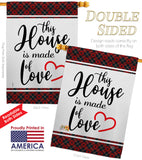 Made of Love - Sweet Home Inspirational Vertical Impressions Decorative Flags HG192237 Made In USA