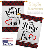 Made of Love - Sweet Home Inspirational Vertical Impressions Decorative Flags HG192237 Made In USA