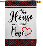 Made of Love - Sweet Home Inspirational Vertical Impressions Decorative Flags HG192237 Made In USA