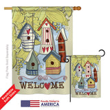 Welcome Birdhouse Village - Sweet Home Inspirational Vertical Impressions Decorative Flags HG100044 Printed In USA