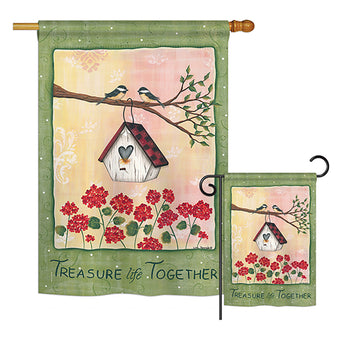 Welcome Treasure Life Together - Sweet Home Inspirational Vertical Impressions Decorative Flags HG100045 Printed In USA