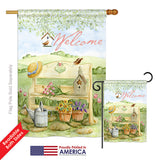 Welcome Garden Bench - Sweet Home Inspirational Vertical Impressions Decorative Flags HG100050 Printed In USA