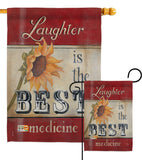 Welcome Laughter is the Best Medicine - Sweet Home Inspirational Vertical Impressions Decorative Flags HG100057 Made In USA