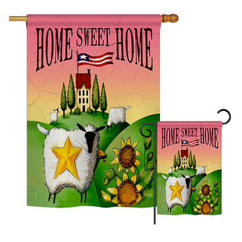 Welcome Sheep Home Sweet Home - Sweet Home Inspirational Vertical Impressions Decorative Flags HG100061 Printed In USA