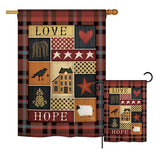 Primitive Collage Love Hope - Sweet Home Inspirational Vertical Impressions Decorative Flags HG100070 Printed In USA