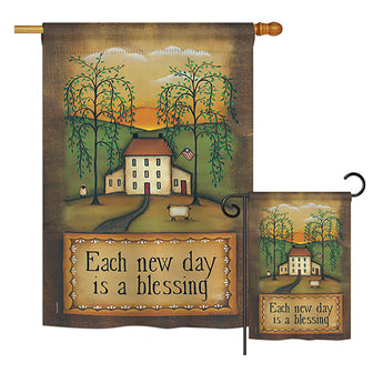 Each New Day - Sweet Home Inspirational Vertical Impressions Decorative Flags HG100072 Printed In USA