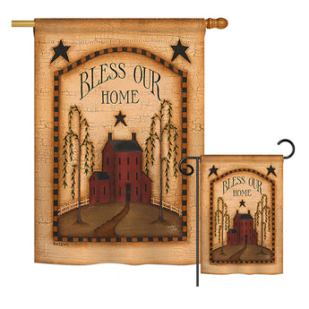 Classic Bless Our Home - Sweet Home Inspirational Vertical Impressions Decorative Flags HG100073 Printed In USA