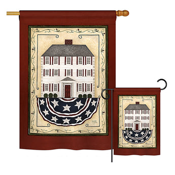 Patriotic White House - Sweet Home Inspirational Vertical Impressions Decorative Flags HG100074 Printed In USA