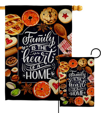 Family is Heart - Sweet Home Inspirational Vertical Impressions Decorative Flags HG100076 Made In USA