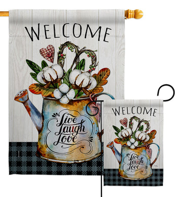 Cotton Bouquet - Sweet Home Inspirational Vertical Impressions Decorative Flags HG100079 Made In USA