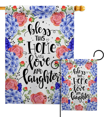 Love and Laughter - Sweet Home Inspirational Vertical Impressions Decorative Flags HG100080 Made In USA