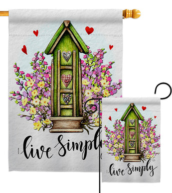 Live Simple - Sweet Home Inspirational Vertical Impressions Decorative Flags HG100082 Made In USA