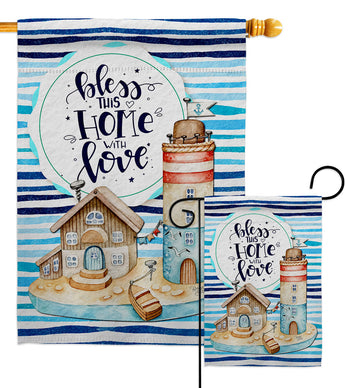 Bless Home Love - Sweet Home Inspirational Vertical Impressions Decorative Flags HG100083 Made In USA