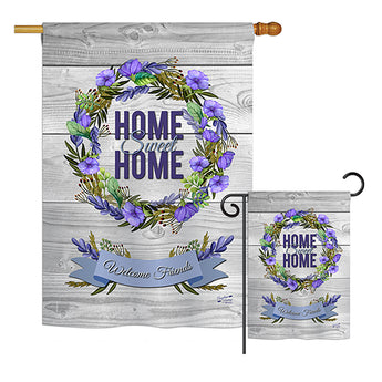 Blooming Home Sweet Home - Sweet Home Inspirational Vertical Impressions Decorative Flags HG137014 Printed In USA