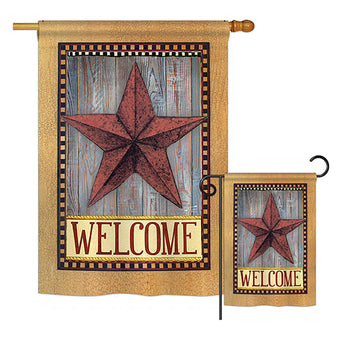 Welcome Country Barn Star - Sweet Home Inspirational Vertical Impressions Decorative Flags HG137054 Printed In USA