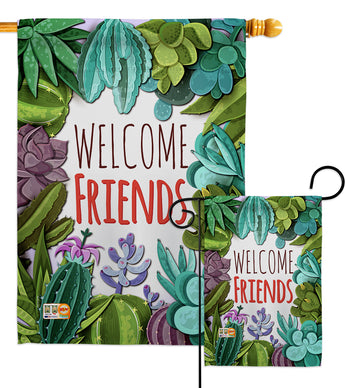 Welcome Friends - Sweet Home Inspirational Vertical Impressions Decorative Flags HG137115 Made In USA