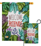 Welcome Friends - Sweet Home Inspirational Vertical Impressions Decorative Flags HG137115 Made In USA