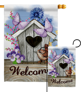 Sweet Bird House - Sweet Home Inspirational Vertical Impressions Decorative Flags HG137232 Made In USA