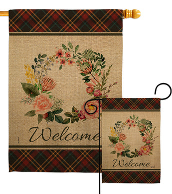 Floral Wreath - Sweet Home Inspirational Vertical Impressions Decorative Flags HG137242 Made In USA