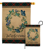 Butterflies Wreath - Sweet Home Inspirational Vertical Impressions Decorative Flags HG170029 Made In USA