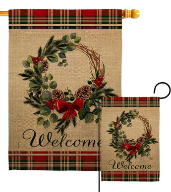 Winter Wreath - Sweet Home Inspirational Vertical Impressions Decorative Flags HG192236 Made In USA