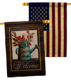 Welcome Waterin Can - Sweet Home Inspirational Vertical Impressions Decorative Flags HG130357 Made In USA