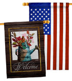 Welcome Waterin Can - Sweet Home Inspirational Vertical Impressions Decorative Flags HG130357 Made In USA