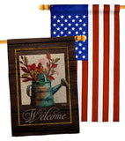 Welcome Waterin Can - Sweet Home Inspirational Vertical Impressions Decorative Flags HG130357 Made In USA