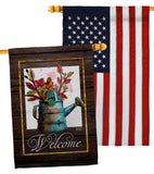 Welcome Waterin Can - Sweet Home Inspirational Vertical Impressions Decorative Flags HG130357 Made In USA