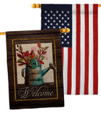 Welcome Waterin Can - Sweet Home Inspirational Vertical Impressions Decorative Flags HG130357 Made In USA