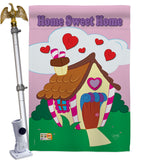 Welcome Home Sweet Home - Sweet Home Inspirational Vertical Applique Decorative Flags HG100039