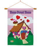 Welcome Home Sweet Home - Sweet Home Inspirational Vertical Applique Decorative Flags HG100039