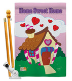 Welcome Home Sweet Home - Sweet Home Inspirational Vertical Applique Decorative Flags HG100039