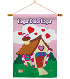 Welcome Hogar Dulce Hogar - Sweet Home Inspirational Vertical Applique Decorative Flags HG100040
