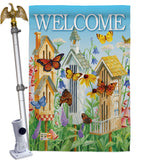 Welcome Butterfly Houses - Sweet Home Inspirational Vertical Impressions Decorative Flags HG100047 Made In USA