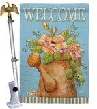 Welcome Watering Can - Sweet Home Inspirational Vertical Impressions Decorative Flags HG100051 Made In USA