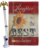 Welcome Laughter is the Best Medicine - Sweet Home Inspirational Vertical Impressions Decorative Flags HG100057 Made In USA