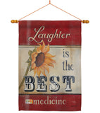 Welcome Laughter is the Best Medicine - Sweet Home Inspirational Vertical Impressions Decorative Flags HG100057 Made In USA