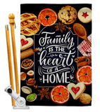 Family is Heart - Sweet Home Inspirational Vertical Impressions Decorative Flags HG100076 Made In USA