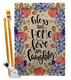 Love and Laughter - Sweet Home Inspirational Vertical Impressions Decorative Flags HG100080 Made In USA