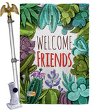 Welcome Friends - Sweet Home Inspirational Vertical Impressions Decorative Flags HG137115 Made In USA