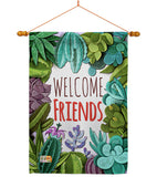 Welcome Friends - Sweet Home Inspirational Vertical Impressions Decorative Flags HG137115 Made In USA