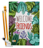 Welcome Friends - Sweet Home Inspirational Vertical Impressions Decorative Flags HG137115 Made In USA