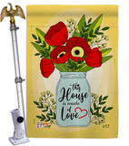 House of Love - Sweet Home Inspirational Vertical Impressions Decorative Flags HG137207 Made In USA