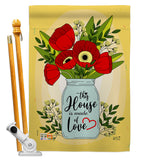 House of Love - Sweet Home Inspirational Vertical Impressions Decorative Flags HG137207 Made In USA