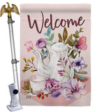 Garden Afternoon Tea - Sweet Home Inspirational Vertical Impressions Decorative Flags HG137225 Made In USA