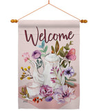 Garden Afternoon Tea - Sweet Home Inspirational Vertical Impressions Decorative Flags HG137225 Made In USA