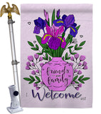 Welcome Irises - Sweet Home Inspirational Vertical Impressions Decorative Flags HG137494 Made In USA